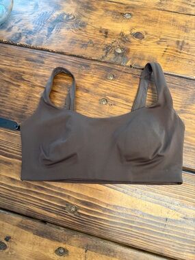 Skims Matte Scoop Neck Bra in Dark Sepia Brown. NWT. Size Medium.